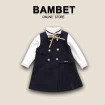 Italy BAMBET girl spring and autumn dress 2021 New Girl college style set children two sets
