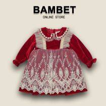 Italy BAMBET children Girls Lolita dress 2021 autumn and winter new baby girl foreign style dress