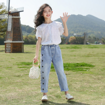 Italy Bambet girls summer suit 2021 New Chinese big children summer children short sleeve little girl Foreign