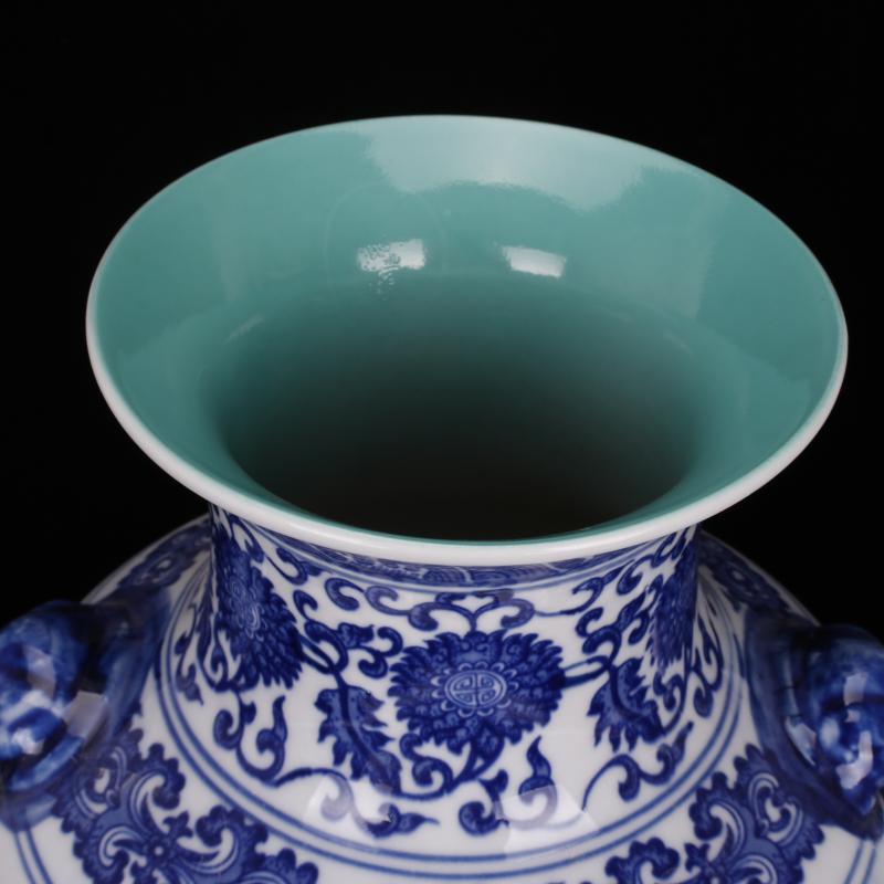 Jingdezhen imitation qianlong bucket color success beast ear bottles of classical Chinese style household, sitting room adornment antique furnishing articles