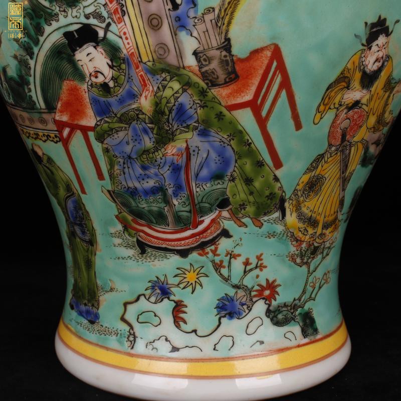 Jingdezhen imitation model of green space characters of the reign of emperor kangxi figure general tank antique reproduction antique Chinese style household decorative furnishing articles