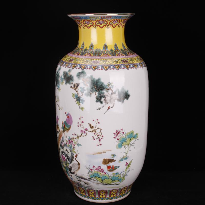 Pastel riches and honour auspicious idea gourd bottle of jingdezhen ground vase sitting room of Chinese style household decoration shop furnishing articles company