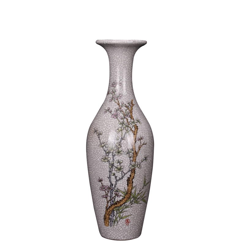 Jingdezhen imitation the qing qianlong antique curios restoring ancient ways to open the slice powder enamel vase household adornment penjing collection