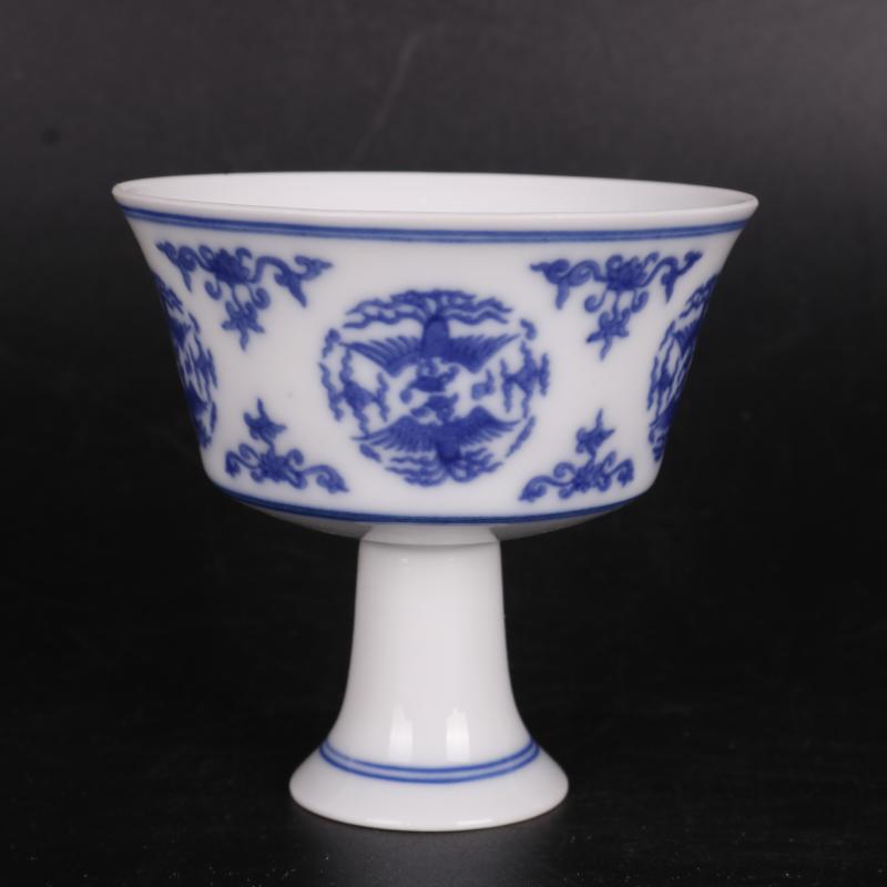 In blue and white grain best cup antique handicrafts, household of Chinese style China antique curio collection