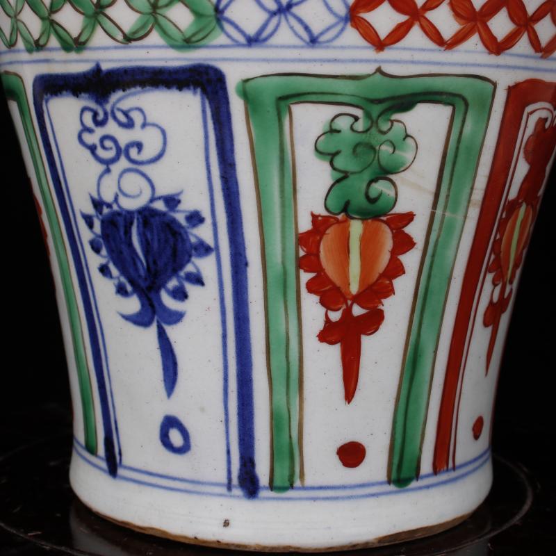 Jingdezhen imitation of yuan blue and white hand draw colorful antique antique grain mei bottles of retro decoration old items furnishing articles characters