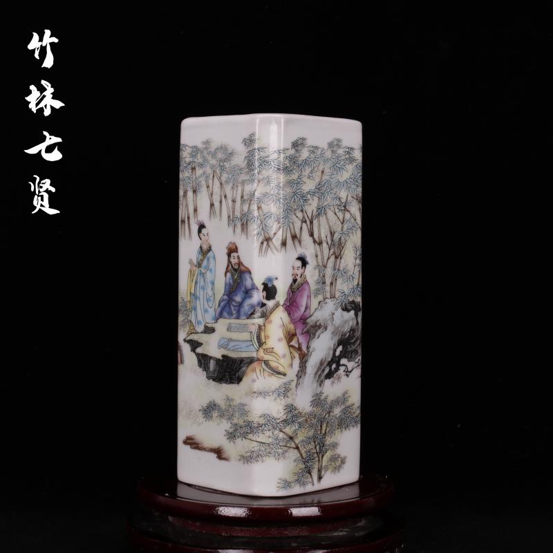 Archaize of jingdezhen porcelain porcelain industry of overall province of the republic of China company pen container antique household decoration as furnishing articles