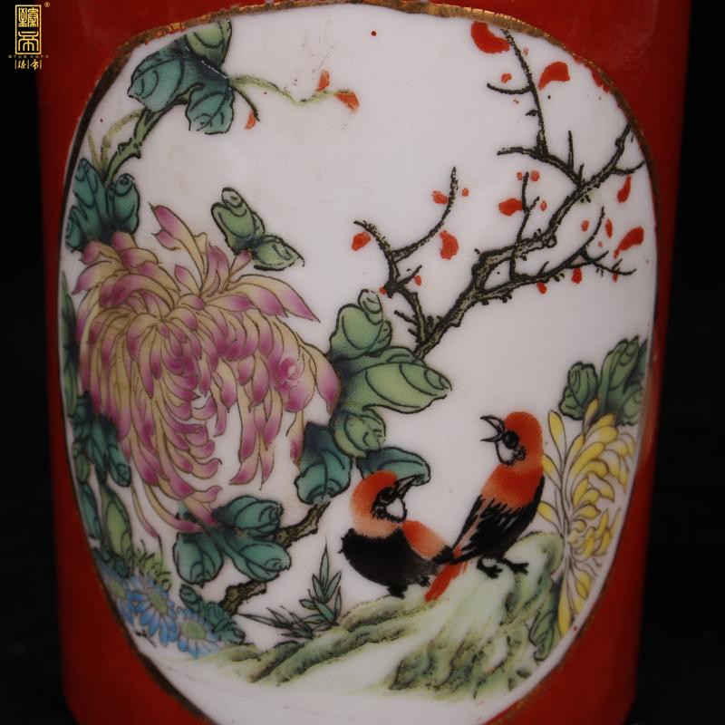 Jingdezhen antique reproduction antique hand old tyres and grain of the republic of China folk collecting antique tea caddy fixings storehouse furnishing articles