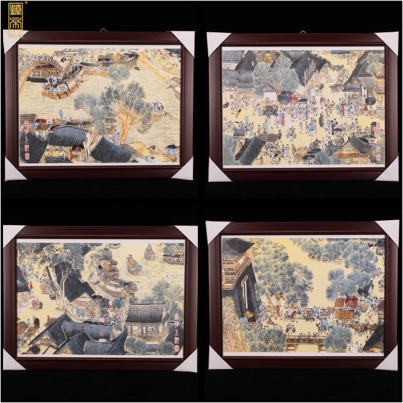 Jingdezhen Chinese wind clear painting porcelain plate painting the sitting room is the study of new Chinese style company soft outfit ceramic murals