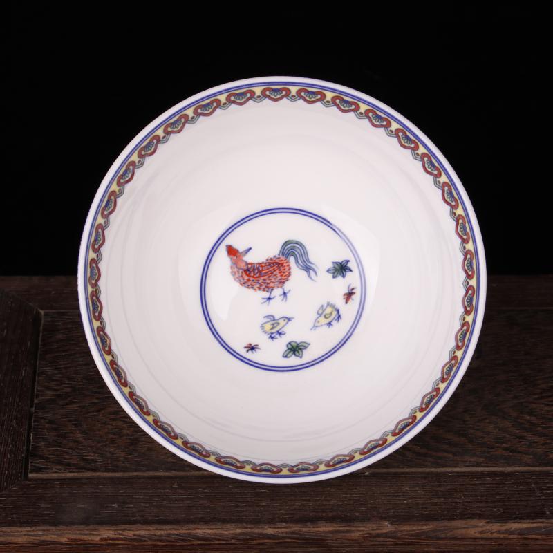Jingdezhen bucket color paint to use imitation chenghua chicken cylinder antique porcelain, Chinese style classical soft adornment bowls furnishing articles