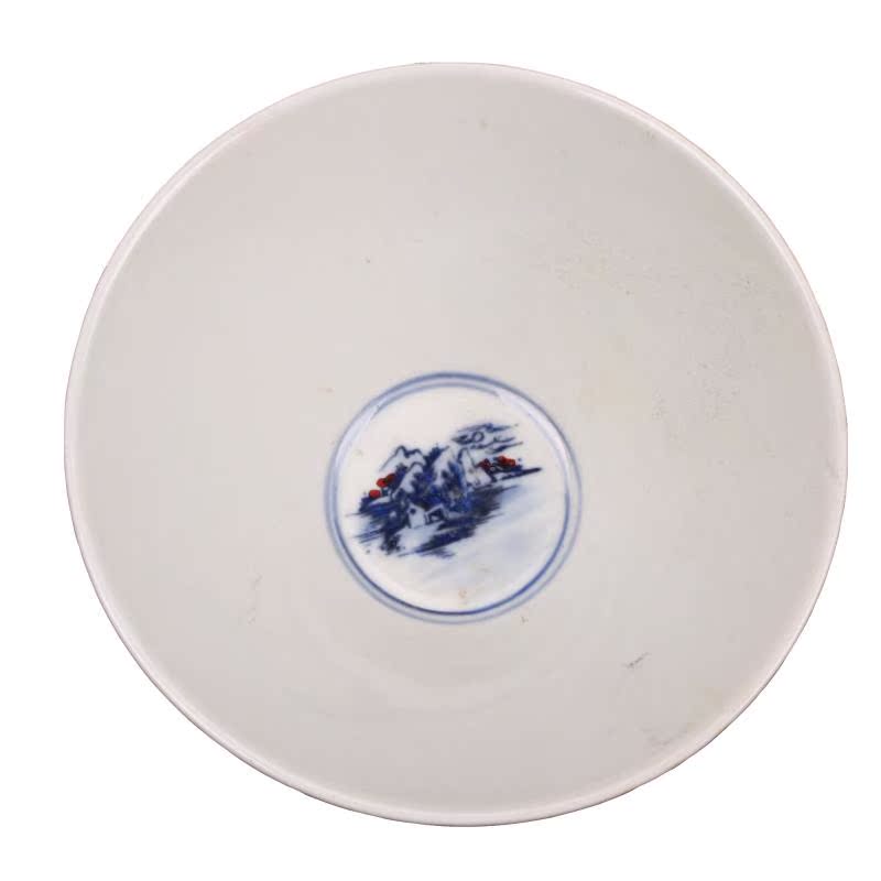 Archaize of jingdezhen blue and white porcelain mandarin duck play Dutch landscape hat to bowl of antique reproduction retro decoration antique furnishing articles