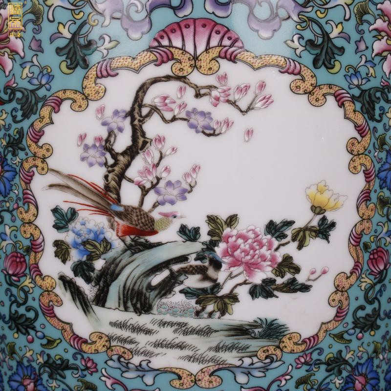 Archaize of jingdezhen porcelain enamel color big brush pot pen sea Chinese style household company hotel four desk office furnishing articles