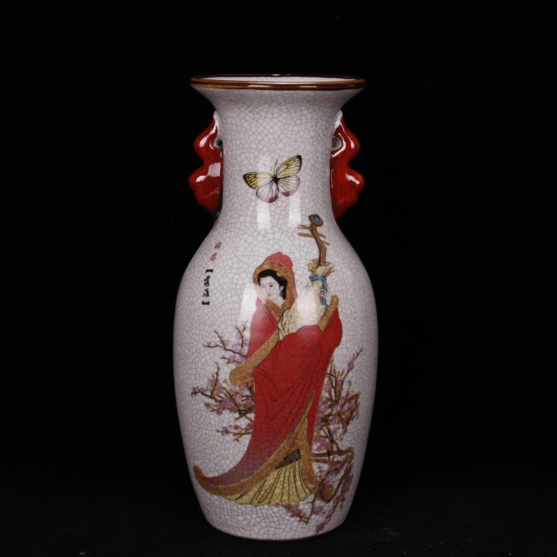 Jingdezhen imitation the qing qianlong antique curios restoring ancient ways to open the slice powder enamel vase household adornment penjing collection