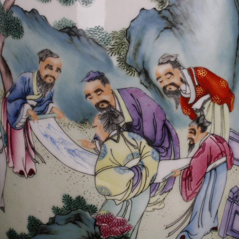 Stories of archaize of jingdezhen porcelain qianlong pastel big brush pot pen sea four desk of Chinese style household furnishing articles