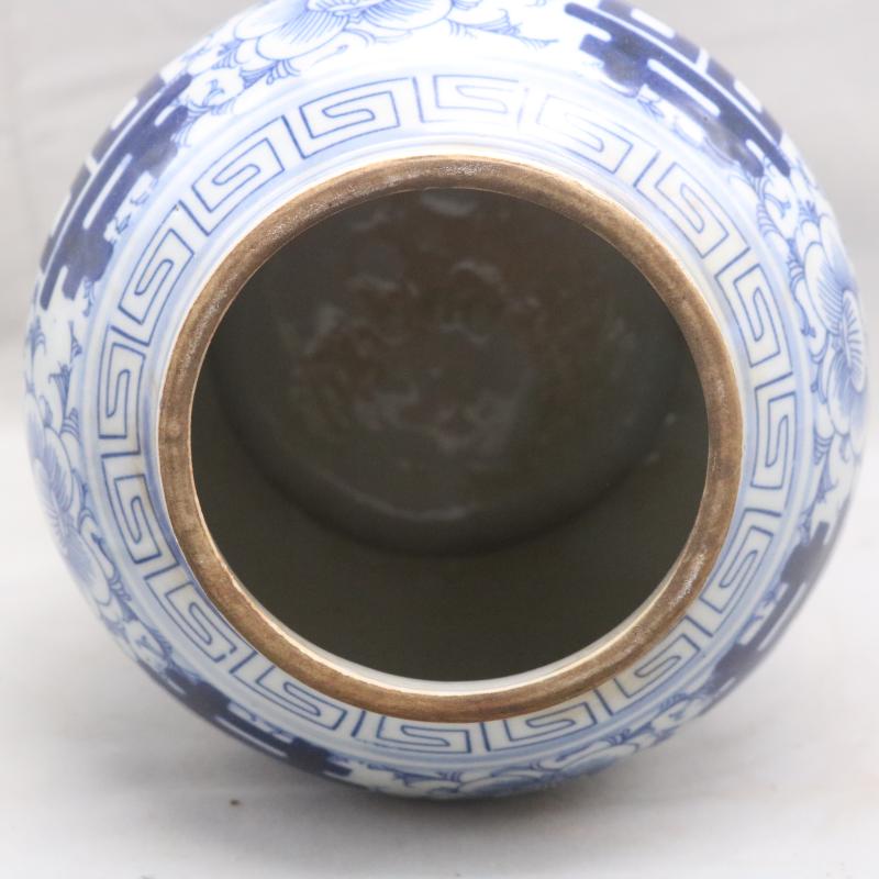 In the the qing dynasty, jingdezhen blue and white tie up branch general double happy character lines can of antique hand - made collectables - autograph garage antique collection furnishing articles