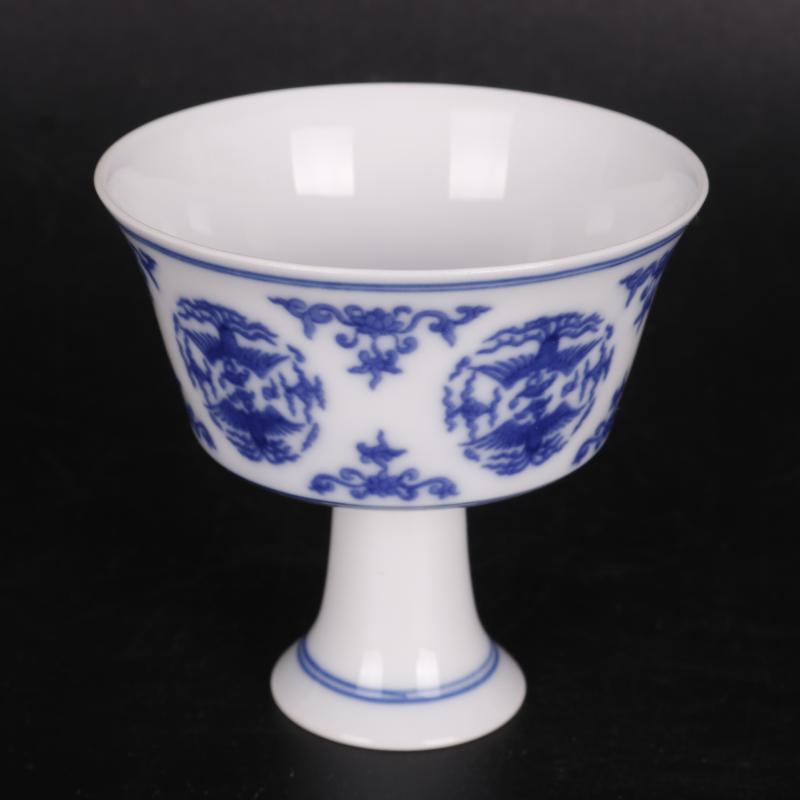 In blue and white grain best cup antique handicrafts, household of Chinese style China antique curio collection