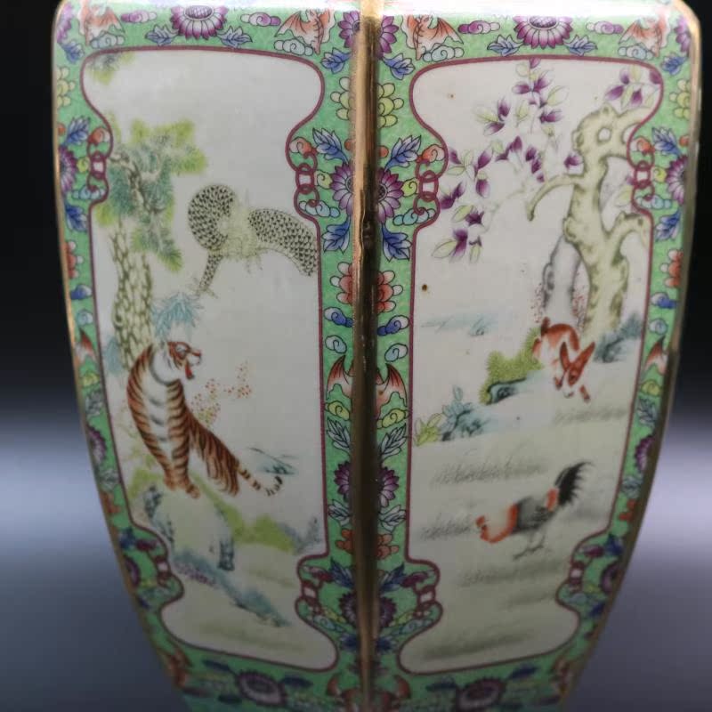 Archaize of jingdezhen porcelain the qing qianlong vase 12 night home decoration antique antique old goods furnishing articles