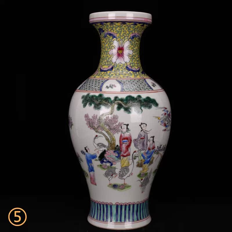 Jingdezhen imitation of the qing emperor kangxi style antique Chinese antique vase household decoration as old goods ceramics penjing collection