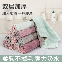 Thickened household kitchen dishwashing cloth Dishwashing towel does not stick oil Lazy rag absorbs water and does not shed hair Housework cleaning oil removal