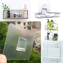 Thickened transparent flat hook soap box stickers washable toilet drain soap box accessories wire buckle stickers