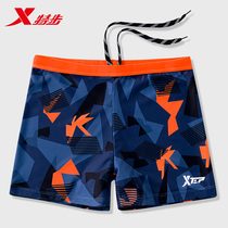XTEP swimming trunks mens summer new large size loose professional swimming training youth hot spring beach swimming trunks