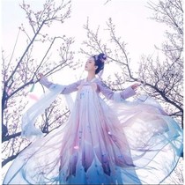 Hanfu womens ancient costume female fairy chest-length skirt autumn red daily improvement Hanfu ancient style big sleeve shirt Chinese style