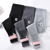 Spring and autumn in pregnant women with underpants fall outside wearing long pants big code autumn and winter plus suede thickened pregnant woman pants winter dress woman