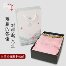 Shimmer white gift box funeral memorial service funeral thank-you gift towel soap set chocolate jam