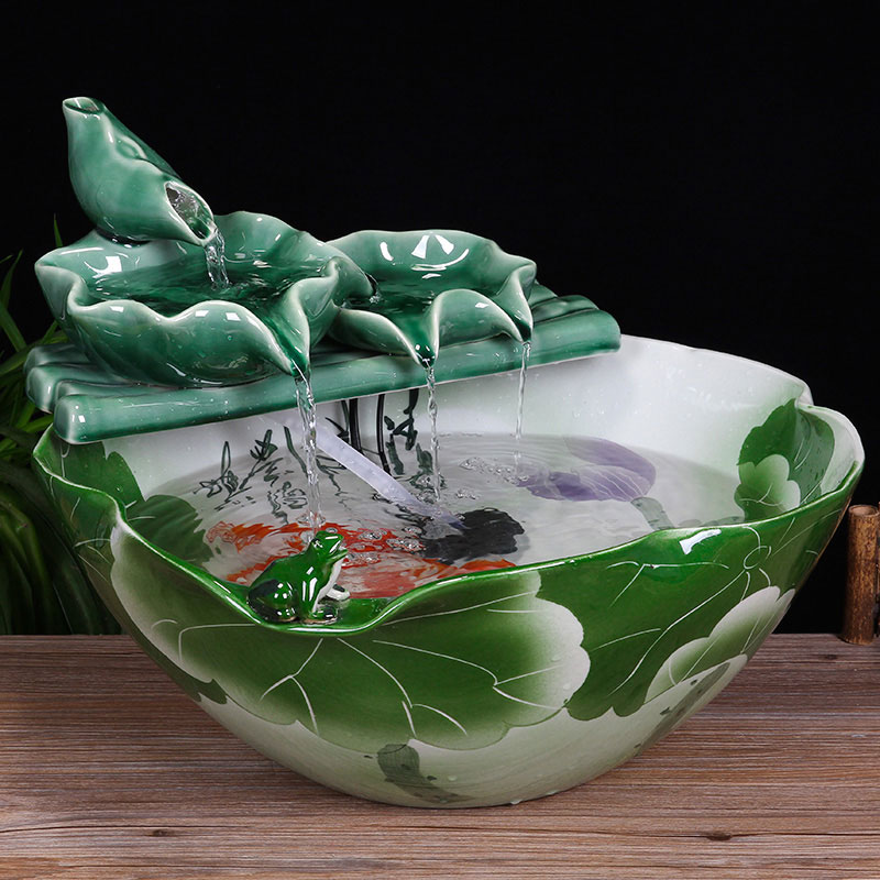 Jingdezhen ceramic aquarium water fountain in the sitting room of small creative goldfish bowl fish bowl furnishing articles sitting room adornment