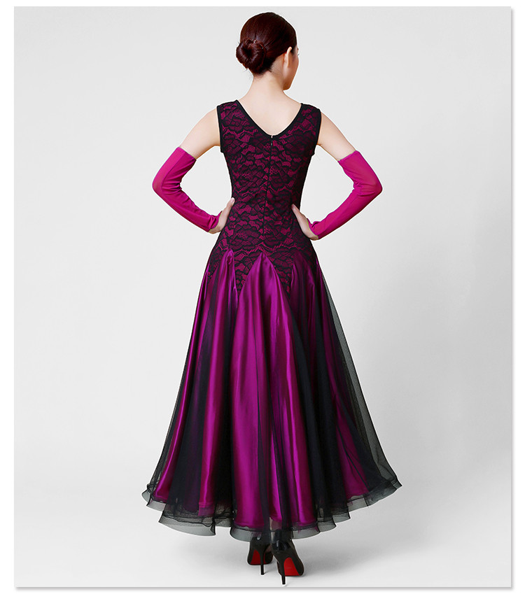 跳舞舞蹈服大摆裙交谊舞裙连衣裙舞裙新款国标舞比赛大摆摩登舞裙_7折