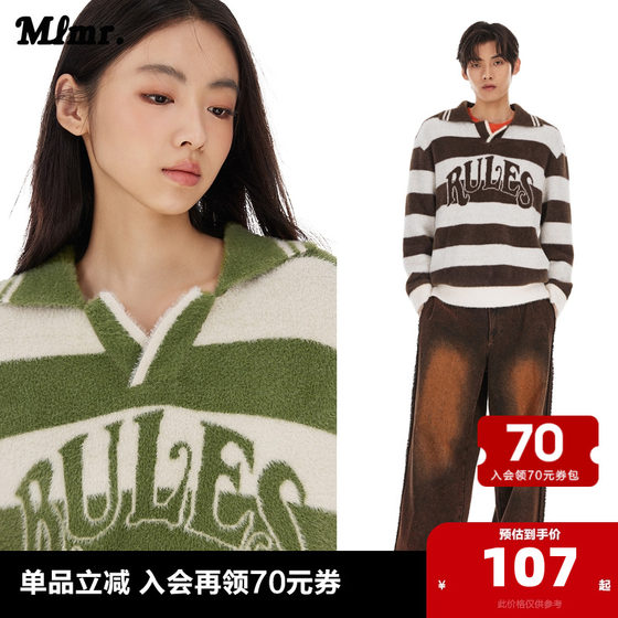 MLMR Autumn and Winter Soft Comfortable Retro Style Contrast Striped Polo Collar Knit Sweater Sweater Men's Women's Style Men's Clothing
MLMR Autumn and Winter Soft Comfortable Retro Style Contrast Striped Polo Collar Knit Sweater Sweater Men's Women's Style Men's Clothing