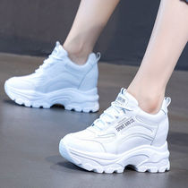 Leather Daddy shoes Womens inner increase womens shoes 2021 autumn and winter new casual shoes Joker sports shoes small white shoes single shoes