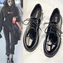 Gangfeng Chao brand Brock British style leather womens shoes new retro thick soles soft soles Korean leather shoes single shoes