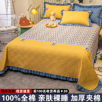 Pure Cotton Bed Hood Bed Cover All Season Universal Non-slip Clip Cotton Cover Blanket Thickened not easily wrinkled sheet fabric All cotton Three sets