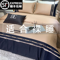 60 long suede cotton pure cotton European style four pieces 100 full cotton light and luxurious bed linen spring autumn quilt cover bedding