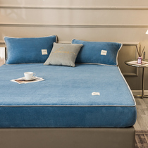 Pure colour minimalist Milk Suede Bed Linen Bed in winter Thickened Warm Dormitory Single Piece Coral Suede Bed Cover Three Sets