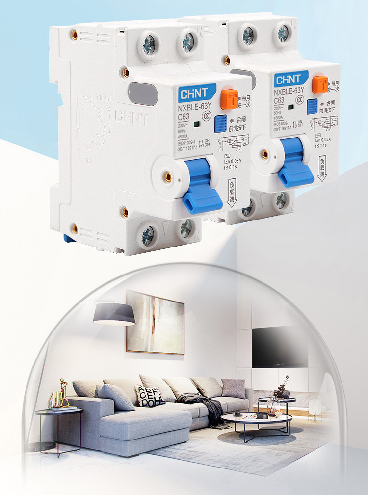 正泰漏电断路器 nxble-40 家用空气开关1p n漏电保护dz267le新品
