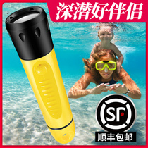 Diving flashlight strong light underwater professional searchlights outdoors ultra-light waterproof charging chargeable night dive to catch sea lighting lights