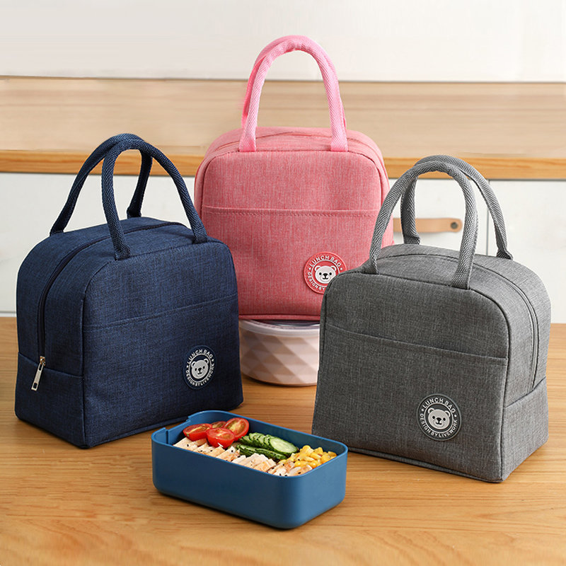 Lunch box tote bag waterproof insulated bag student office worker with rice bento bag lunch box bag aluminum foil thickened lunch box bag