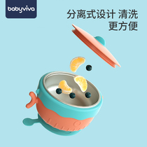 babyviva baby food bowl Water-filled insulation bowl spoon set Suction cup bowl Baby fall-proof and anti-scalding childrens tableware