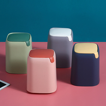Nordic desktop trash can small coffee table table creative cute mini car storage bucket with lid bedside paper basket