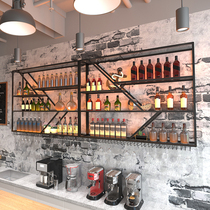 Wine Rack Wall-mounted Restaurant Bar Counter Wall Red Wine Shelf Iron Art Minima Creative Wall Shelf Wine Cabinet Wall-mounted