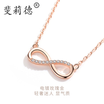 High sense necklace French plated 18K gold sterling silver necklace female personality Korean choker temperament Joker jewelry