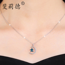 Star Moon Crystal Necklace Female Silver 925 Pendant Short choker Net Red Tide Mori Temperament Joker Jewelry