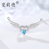 Douyin with necklace female Net red angel wings pendant fashion versatile choker High sense necklace French