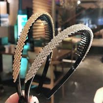 Middle-aged and elderly hair clips Grandma plastic tooth-slip non-slip insert comb bright drill female wash face pressure hair big back hair hoop