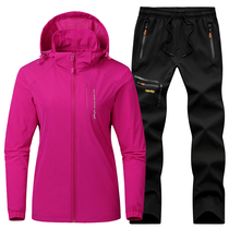 Outdoor quick-drying clothes mens suits summer thin mountaineering quick-drying clothes set womens hiking fast-drying assault pants