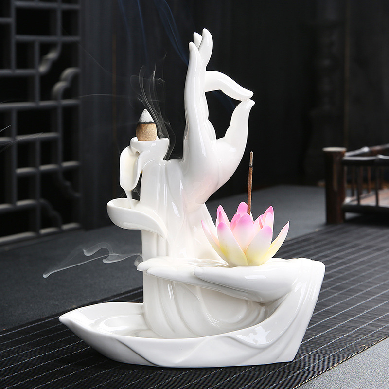 Ceramic backflow censer bergamot insert large lotus fragrance home sitting room ta head of zen furnishing articles of handicraft