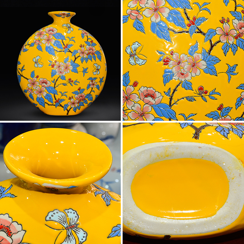 Jingdezhen ceramic hand - made vases, flower arrangement of new Chinese style furnishing articles decorate the sitting room porch TV ark, arts and crafts