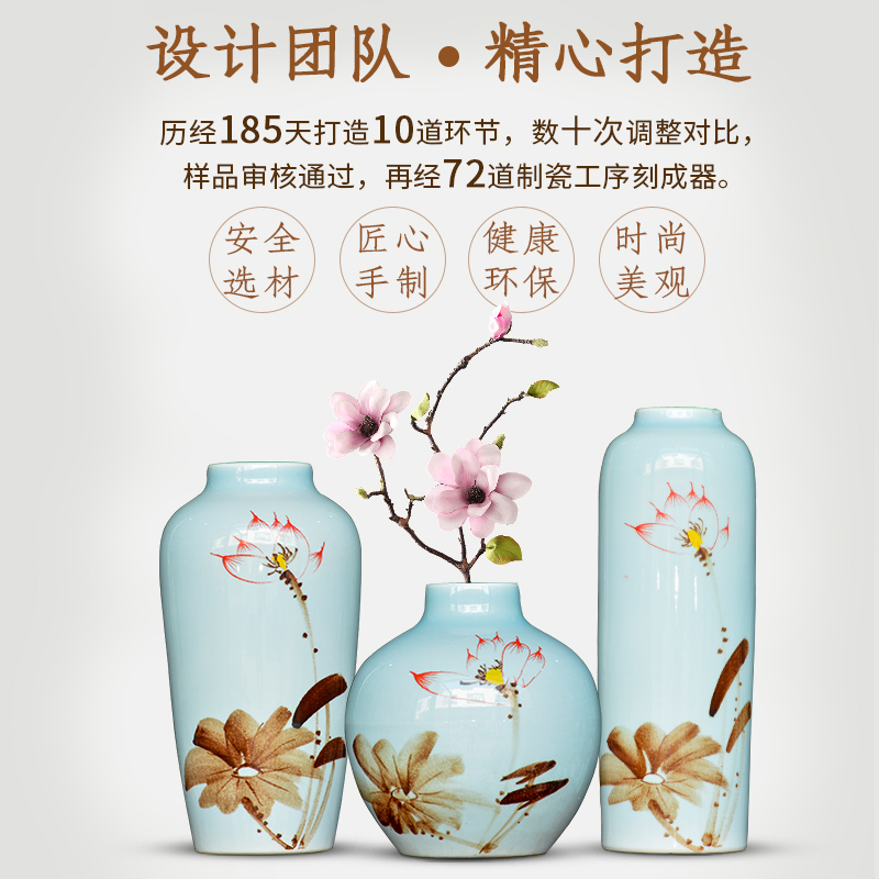 Jingdezhen modern new Chinese style ceramic vase furnishing articles sitting room of TV ark, dried flower arranging flowers wine porch decoration