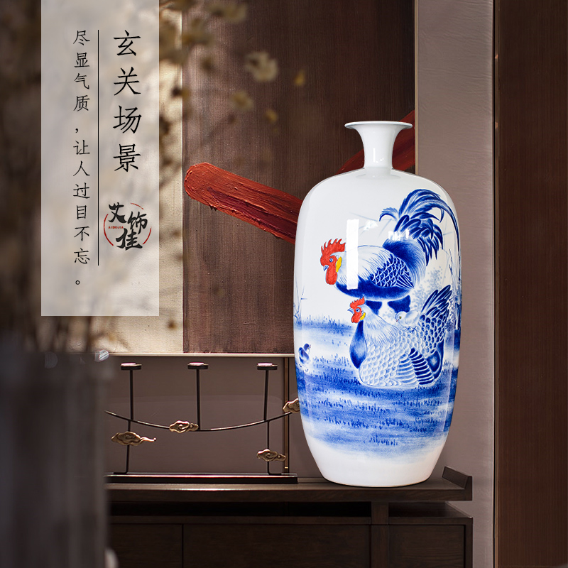 The Master of jingdezhen ceramics hand - made intergenerational vase Chinese style living room TV ark, rich ancient frame decorative plate is placed